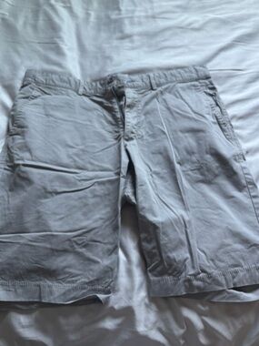 Esprit Light Gray Flat-Front Cotton Shorts